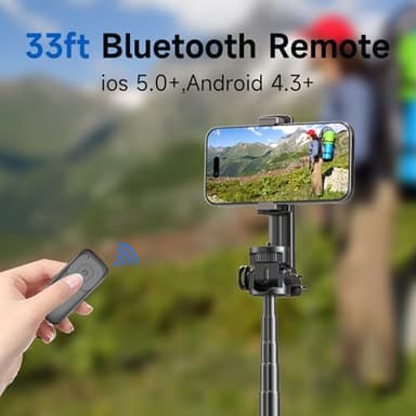 ZZR SEVEN Tripod for iPhone, Selfie Stick for iPhone with Remote, Phone Stand Tripod for Recording, Compatible with All Cell Phone and Camera, X60 (72") - Image 6
