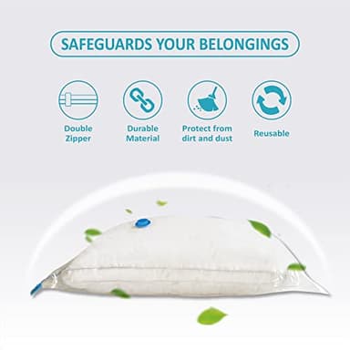 Vacuum Storage Bags, 10 Jumbo Space Saver Bags with Pump, Space Bags, Vacuum Sealer Bags for Clothes, Comforters, Blankets, Bedding - Image 3