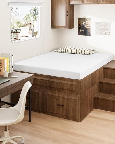 Zenzy 2" Twin Extra Long Firm Memory Foam Mattress Topper, [Removable] [Washable] Cover and [Adjustable] Straps, CertiPUR-US Certified Firm Mattress Topper Twin XL for College Dorm- White - Image 1