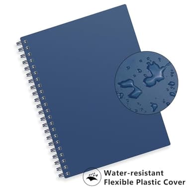 RETTACY Bullet Dotted Journal Notebook, 300 Pages, B5 Medium Size (7.4'' × 10''), 100 GSM Thick Paper, Flexible Plastic Cover, Spiral-bound, for Bullet Journaling, Planning, Tracking (Navy Blue) - Image 6