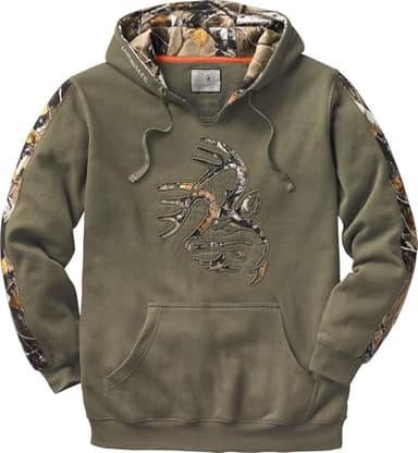 Legendary Whitetails Men's Big & Tall Camo Outfitter Hoodie, Army, 3X-Large Tall,Dark Green - Image 1