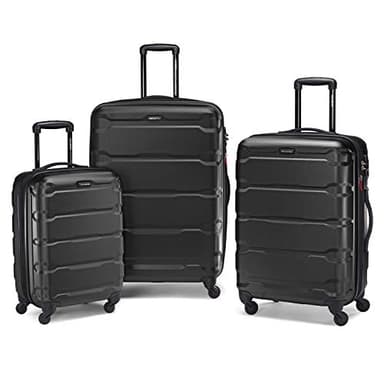 Samsonite Omni PC Hardside Expandable Luggage with Spinner Wheels, Black, 3-Piece Set (20/24/28) - Image 1