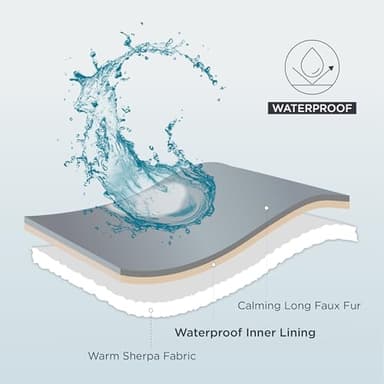 Bedsure Waterproof Dog Blankets for Large Dogs - Calming Cat Blanket for Bed Couch Protector Washable, Long Faux Fur Pet Throw Blanket for Puppy, Reversible Furniture Protection, 60"x80", Tie-dye Navy - Image 4