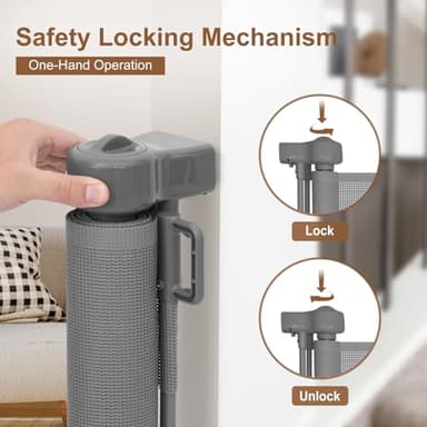 Miumoon 200 inch Retractable Baby Gates 42 inch Tall, Retractable Gate with Reinforced Strip Design to Prevent Crawling Through, 16 FT Outdoor Retractable Gates, Extra Wide Retractable Gate for Garage - Image 5