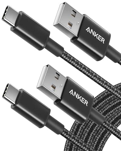 Anker Cable [2 Pack, 10FT], USB A to USB C Cable for Samsung Galaxy S10 S10+, LG V30, Beats Fit Pro and More (Black) - Image 1