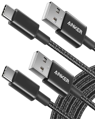 Anker Cable [2 Pack, 10FT], USB A to USB C Cable for Samsung Galaxy S10 S10+, LG V30, Beats Fit Pro and More (Black) - Image 1