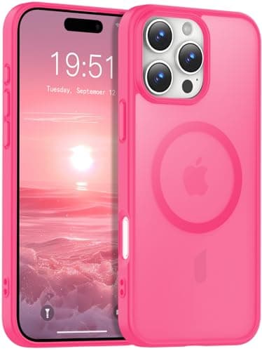 Temdan for iPhone 16 Pro Max Case [Compatible with MagSafe] [Military-Grade Drop Protection] [Anti-Fingerprint] [Anti-Scratch] Slim Silky-Soft Touch Translucent Matte Case 6.9 inch, Rose - Image 1