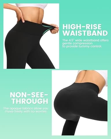 TNNZEET 3 Pack Black Leggings for Women - Tummy Control High Waisted Soft Yoga Pants for Workout - Image 4