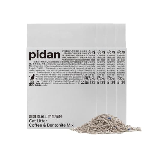 pidan Tofu Cat Litter with Recycled Coffee Grounds,Clumping,Flushable,Ultra Absorbent and Fast Drying, 100% Natural Ingredients Litter,Really Dust-Free,Less Scattering (4 Packs) - Image 1