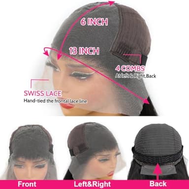 30 Inch 13x6 Lace Front Wigs Human Hair 200 Density Body Wave HD Lace Front Wigs Human Hair Pre Plucked with Baby Hair Natural Color Glueless Frontal Wig for Women 100% Brazilian Virgin Human Hair - Image 5