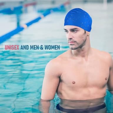 2 Pack Womens Silicone Swim Cap for Long Hair,3D Ergonomic Design Silicone Swimming Caps for Women Kids Men Adults Boys Girls with Ear Plug and Nose Clip(L) - Image 3