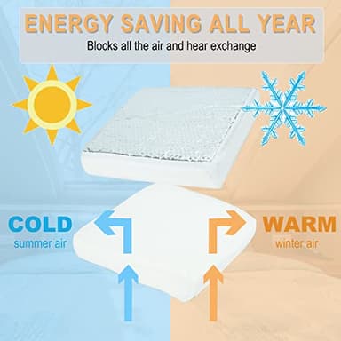 PRUNkuar RV Vent Insulator, 14" x 14" x 3" Vent Pillow Skylight Insulator with Reflective Surface for Standard Shower Skylight - 2 Pack - Image 3