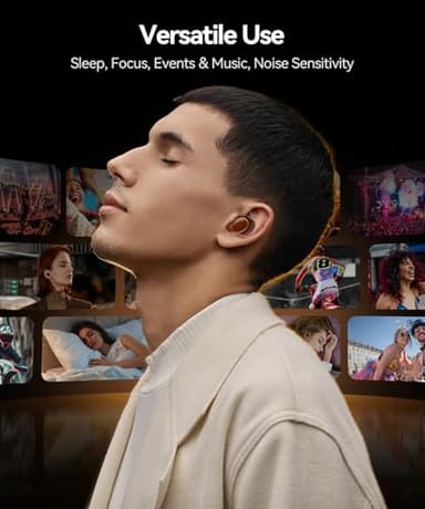 Ear Plugs for Sleeping 45dB Noise Cancelling Earplugs for Concerts, Snoring, Travel, Sleep, Reusable Silicone Noise Reduction Ear Plug Soft Ear Plug with 8 Ear Tips & Case Brown - Image 5