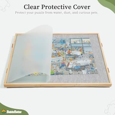 BuilderButler 2000 Pieces 2-in-1 Tilting & Rotating Puzzle Board, 40.16"x28.5"Portable Puzzle Table with 4 Drawers & Cover - Image 5