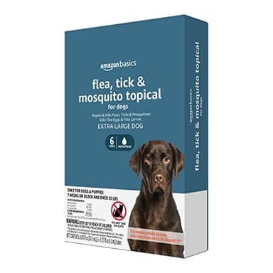 Amazon Basics Flea, Tick & Mosquito Topical Treatment for X-Large Dogs (over 55 pounds), 6 Count (Previously Solimo) - Image 1