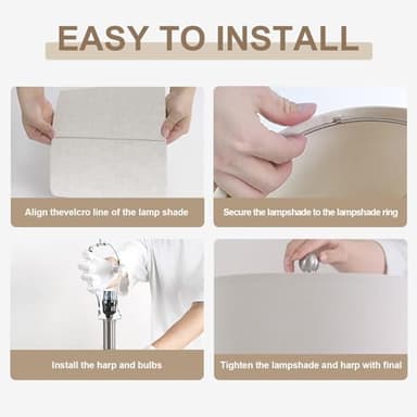 USumkky 20.5" White Modern Ceramic Bedside Lamp Set of 2 for Bedroom Decor Farmhouse Table Lamp for Living Room Office Dorm - Image 7