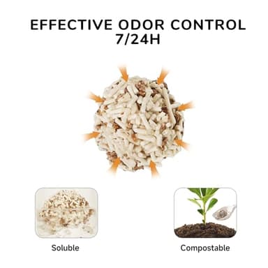 FUKUMARU Tofu Cat Litter, 12 LBS Clumping Cat Litter, Dust Free, Natural, Unscented, Flushable, Lightweight, Low Tracking, Mixed Apple Wood, 24/7 Odor Control, 6 lb x 2 Bags - Image 4