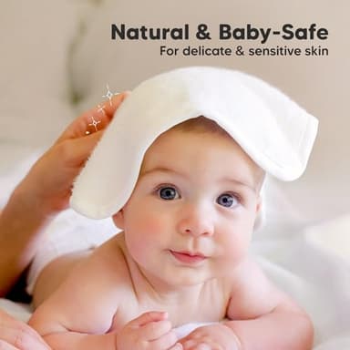 6-Pack Baby Washcloths - Soft Absorbent Viscose from Bamboo Wash Cloths for Babies, Kids, Toddlers, Infant, Newborn Bath Towels, Gentle on Sensitive Skin, 10x10 Reusable Face Towels (White) - Image 5