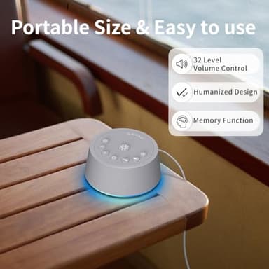SoundLegend Sleep White Noise Sound Machines 32-Level Volume 30 Sounds 12 Colors Light 5 Timers Adjustable Light Brightness Compact for Everyone Travel Gift Memory Function - Image 5