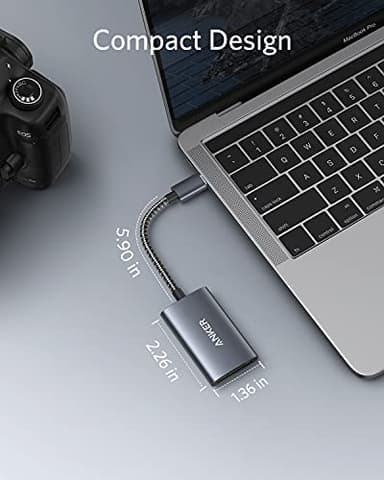 Anker USB-C SD 4.0 Card Reader, PowerExpand+ 2-in-1 Memory Card Reader, for SDXC, SDHC, MicroSD, MMC, RS-MMC, Micro SDXC, Micro SDHC, UHS-II, and UHS-I - Image 6