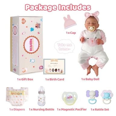 BABESIDE Silicone Baby Doll - 20-Inch Lifelike Reborn Baby Dolls Sweet Smile Realistic-Newborn Real Life Sleeping Girl with Toy Accessories Gift Set for Kids - Image 9
