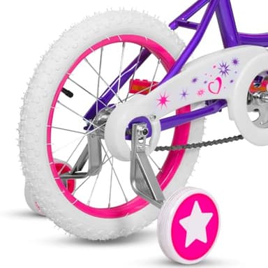 WEIZE Girls Bike for 3-5 Years Old Kids, 14 Inch Kids Bike with Training Wheels, Streamers, Basket and Doll Seat, Children Bicycles with Coaster Brake, Multiple Colors - Image 7