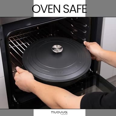 Dutch Oven Pot with Lid – Non Stick Dutch Oven for Sourdough Bread Baking – Cast Aluminum Cooking Pot – Oven Safe Stock Pot – 5.5-Quart, 12 Inch, Black – by Nuovva - Image 7