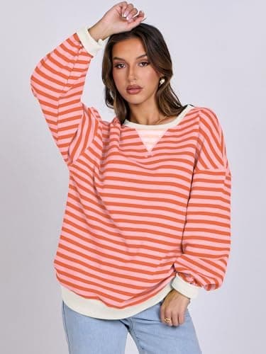 ANRABESS Women Striped Sweatshirts Oversized Crewneck Long Sleeve Shirts Y2K Pullover Top 2025 Fall Outfits Fashion Clothes - Image 6