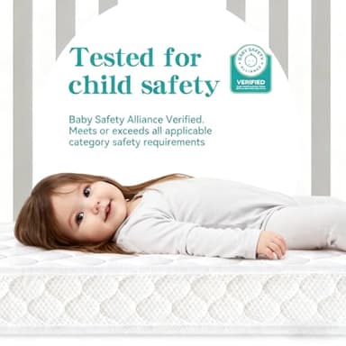 Tiankehan Dual-Sided Crib Mattress & Toddler Mattress – 52" x 27.6" x 5",100% Knitted Fabric, Moisture Absorbent & Breathable, Fits Standard Full-Size Cribs & Toddler Beds - Image 5