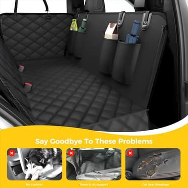 Dog Car Seat Cover for Back Seat,100% Waterproof Scratch Proof Nonslip Seat Cover,600D Heavy Duty Scratch Soft Dog Hammock for Car - Image 2