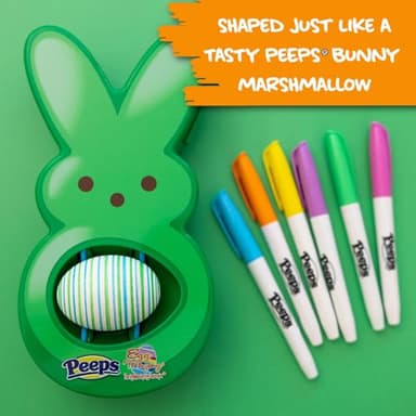 The Eggmazing Egg Decorator - Peeps Bunny - Arts and Craft Set Includes 6 Colorful Quick Drying, Non-Toxic Markers - Green - Packaging May Vary - Image 2