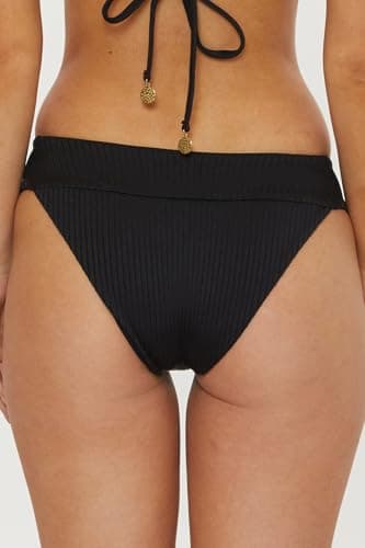 Isabella Rose Women's Standard Mallorca Maui Bikini Bottom, Cheeky Coverage, Swimwear Separates, Black - Image 3