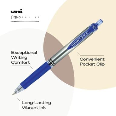 uniball Signo RT Gel Pens, Medium Point (0.7mm), Blue, 12 Pack - Image 5