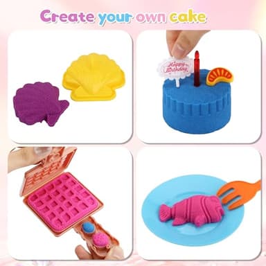 YIDESTARS Sensory Play Kit: Sand Art & Ice Cream Toy - 4lbs Colorful Sand,Molds,Tools,Sandbox w/Lid - Fun Gift for Kids(3-8) - Image 5