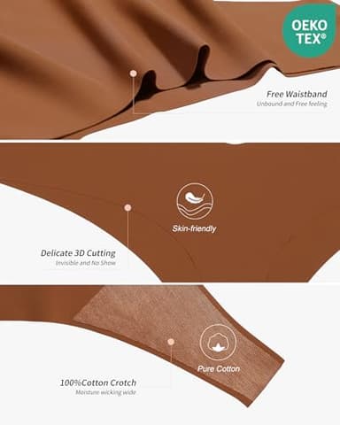 DEANGELMON Seamless Thongs for Women No Show Thong Underwear Women Comfortable Multiple Pack (7P3,M) - Image 6