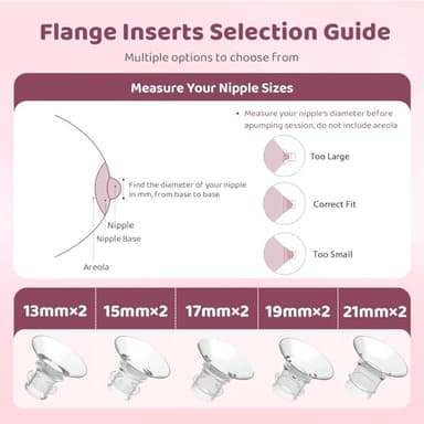 Nursi Luna Flange Inserts 8PCS 21mm for 24mm Flange/Shield of Most Pumps, Flange Sizing Kit Silicone Flange Insert, Breastfeeding Essentials Kit for New Moms - Image 6