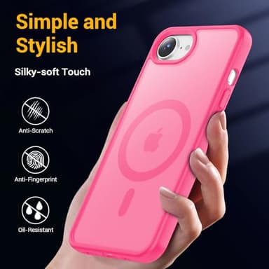 Temdan for iPhone 16e Case, Compatible with Magsafe, Anti-Yellowing, Military-Grade Protection, Shockproof Slim Magnetic Phone Case Cover, Rose Red - Image 5