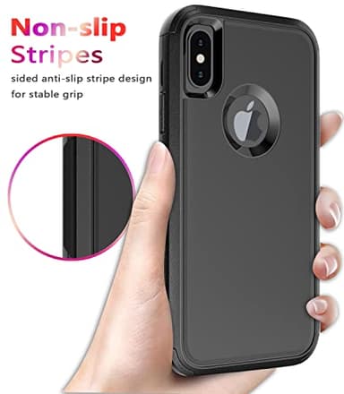 Diverbox for iPhone X Case/iPhone Xs Case [Shockproof] [Dropproof] [Tempered Glass Screen Protector ] Heavy Duty Protection Phone Case Cover for Apple iPhone X/XS (Black) - Image 6