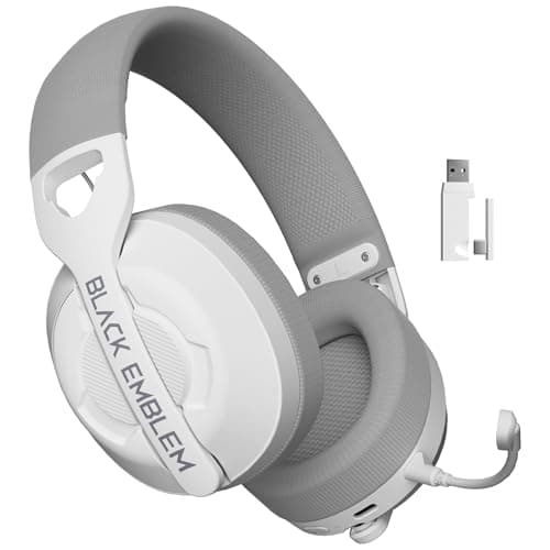 Black Emblem X2 Wireless Gaming Headset, 2.4GHz Gaming Headphones with Mic, Bluetooth 5.4, 50H Battery, Breathable Earcups, Lightweight Wireless Headset for PC/PS5/PS4/Switch