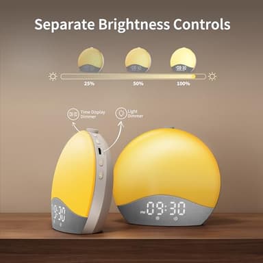 EASYERA Sunrise Alarm Clock Sound Machine, Upgraded Backlit Buttons, 26 Soothing Sounds, White Noise Machine Night Light, Bluetooth Speaker Wake Up Light for Bedroom, Heavy Sleeper, Adults, Kids - Image 3