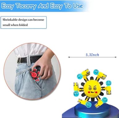 10 Pcs Transformable Fidget Spinner Toys for Kids, Stress Relief Sensory Toys for Autism ADHD, Birthday Party Favors, Easter Basket Essentials, Classroom Prizes, Stocking Stuffers for Boys Girls - Image 3