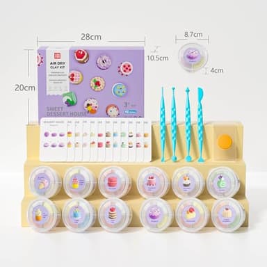 Air Dry Clay Kit - Modeling Clay for Kids mit Sculpting Tools und Tutorial, Ultra Light & Soft, Safe & Non-Toxic, DIY Model Magic Clay 12 Cans 48 Colors, Creative Art Crafts Toys Gifts for Girls Boys - Image 6