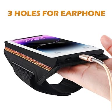 Phone Armband for Running 3D Design Cell Phone Armband with Zipper Pocket for Earbuds Car Keys, Water Resistant Sport Arm Band for iPhone 14 13 12 11 Pro Galaxy S20 S30 Fit Up to 6.9'' with Phone Case - Image 7