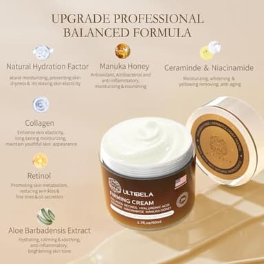 ULTIBELA Tighten and Lift Neck Cream, Deep Hydration Neck Firming Cream with Retinol, Collagen & Honey Anti-Aging & Wrinkle Moisturizer for Face, Neck & Décolleté Women & Men 1.7 Fl Oz - Image 4