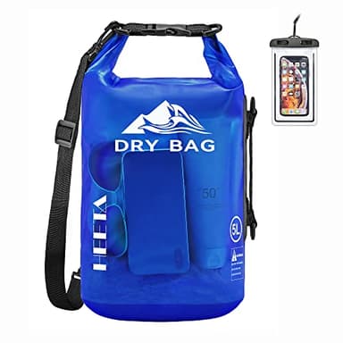 HEETA Dry Bag Waterproof for Women Men, Roll Top Lightweight Dry Storage Bag Backpack with Phone Case for Travel Swimming Boating Kayaking Paddle Board Camping Beach Accessories (Navy Blue, 30L) - Image 1