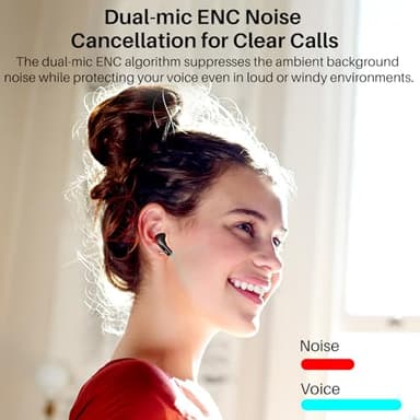 TOZO T20 Wireless Earbuds Bluetooth Headphones 48.5 Hrs Playtime with LED Digital Display, IPX8 Waterproof, Dual Mic Call Noise Cancelling 10mm Broad Range Speakers with Wireless Charging Case - Image 2