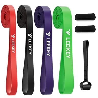LEEKEY Resistance Bands, Exercise Bands with Handles,Pull Up Assist Bands - Band Set with Door Anchor - Bands for Working Out,Band for Men and Women Fitness Training, Physical Therapy,Home Workouts - Image 1