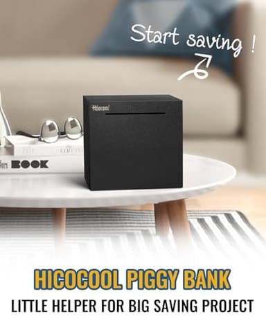 hicocool Stainless Steel Piggy Bank for Adults, Must Break to Open for Real Money, Unbreakable Metal Money Bank for Cash Saving(4.72 inch, Black) - Image 8