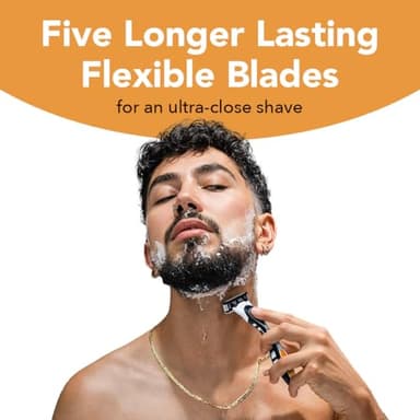 BIC Flex 5 Men's Refillable with 5 Blade Razors, 1 Handle and 7 Cartridges, Straight Razors for Men with Precision Edging, 7-Pack - Image 5