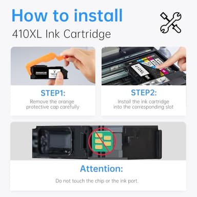 LEMERO 410XL Ink Cartridges 5 Pack Remanufactured Ink Cartridge Replacement for Epson 410 Ink Cartridges 410XL 410 XL T410XL to use with Expression XP-7100 XP-640 XP-830 XP-630 XP-530 XP-635 Printer - Image 4